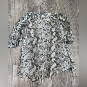 Mesh Snake print swim coverup